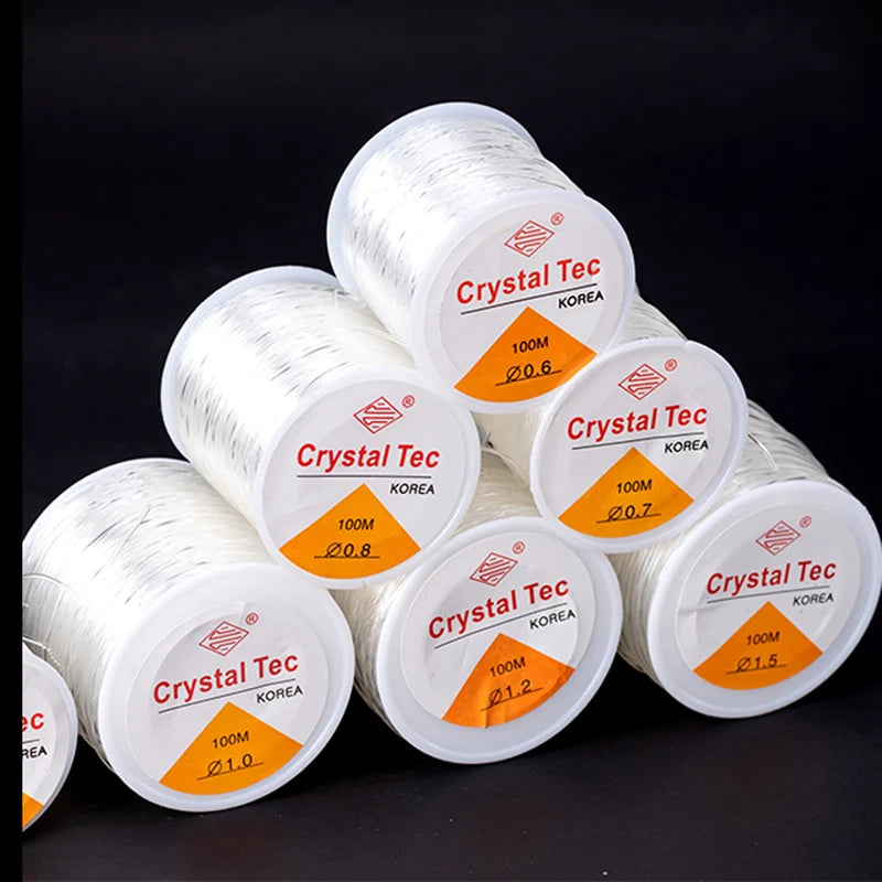 100M Strong Elastic Crystal Beading Thread Cord Jewelry Making Necklace Bracelet DIY Beads String Stretchable Thickness 0.5-1Mm