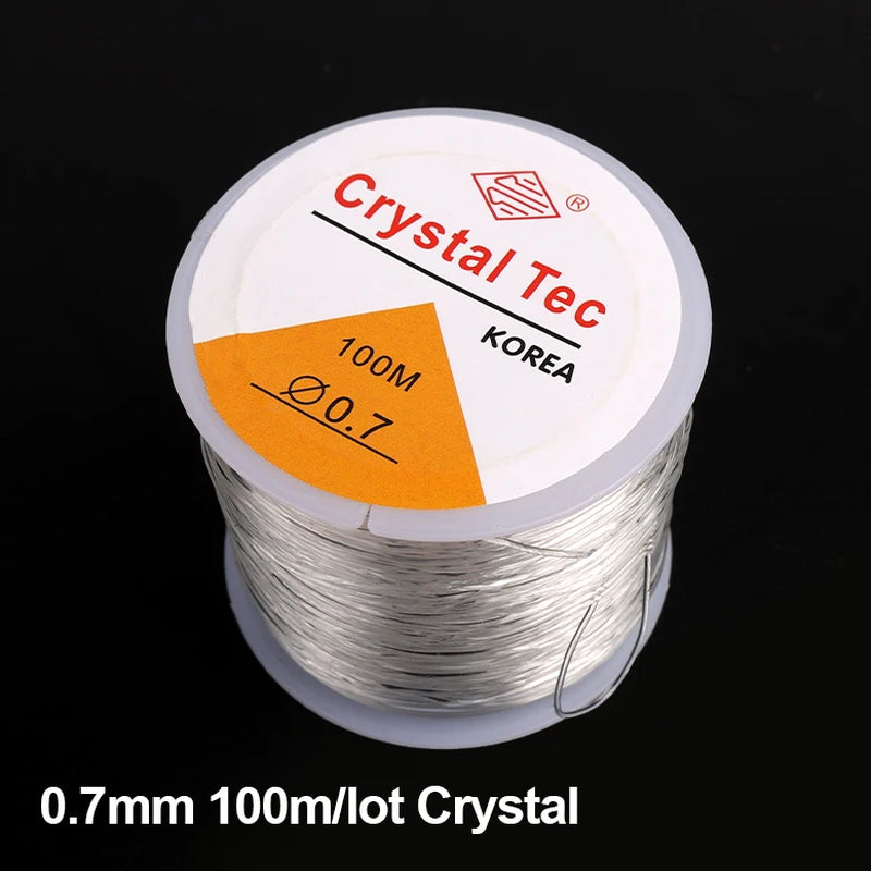 100M Strong Elastic Crystal Beading Thread Cord Jewelry Making Necklace Bracelet DIY Beads String Stretchable Thickness 0.5-1Mm
