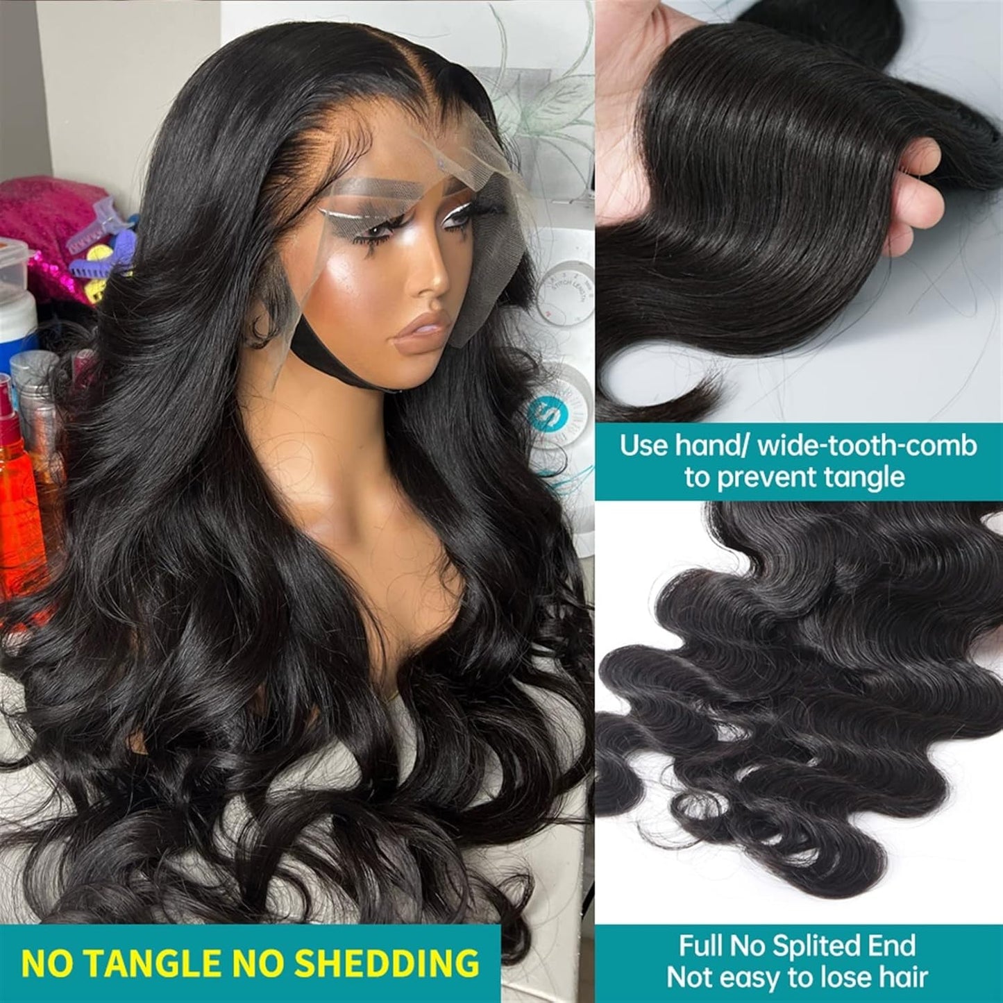 Wigs Body Wave Lace Front Wig 13X4 13X6 HD Transparent Lace Front Wig 8-34" Natural Brazilian Human Hair Wig Pre Plucked Curly Lace Wig with Baby Hair Hair Extensions (Color : 13X4 HD Wig 180Density