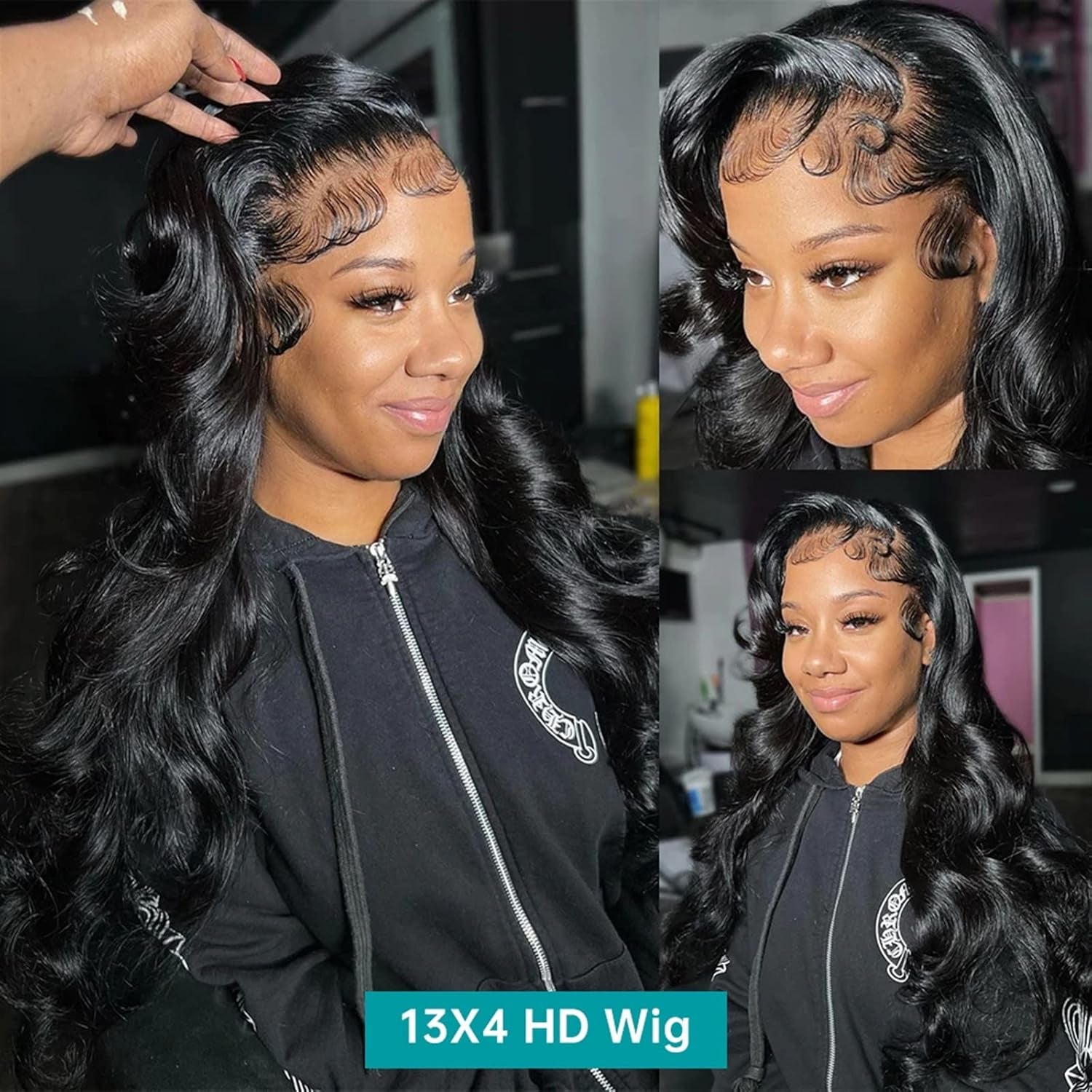 Wigs Body Wave Lace Front Wig 13X4 13X6 HD Transparent Lace Front Wig 8-34" Natural Brazilian Human Hair Wig Pre Plucked Curly Lace Wig with Baby Hair Hair Extensions (Color : 13X4 HD Wig 180Density
