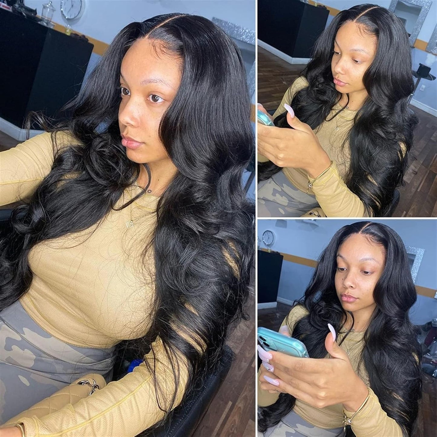 Wigs Body Wave Lace Front Wig 13X4 13X6 HD Transparent Lace Front Wig 8-34" Natural Brazilian Human Hair Wig Pre Plucked Curly Lace Wig with Baby Hair Hair Extensions (Color : 13X4 HD Wig 180Density