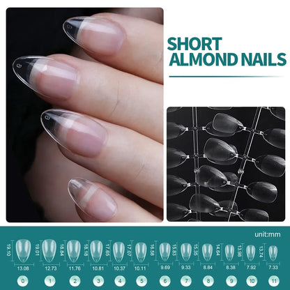 120Pcs Fake Nails Full Cover Press on Nails Coffin Soft Gel American Pose Capsule False Nail Tips for Extension System