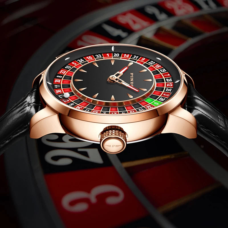 INDU Watch To Brand Luxury Ugraded Version Button Roulette Men'S Mechanical Watch Stainless Steel NH35A Sahire Glass Watch