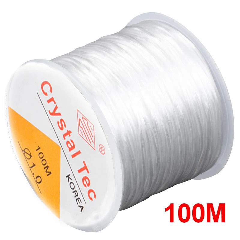 100M Strong Elastic Crystal Beading Thread Cord Jewelry Making Necklace Bracelet DIY Beads String Stretchable Thickness 0.5-1Mm