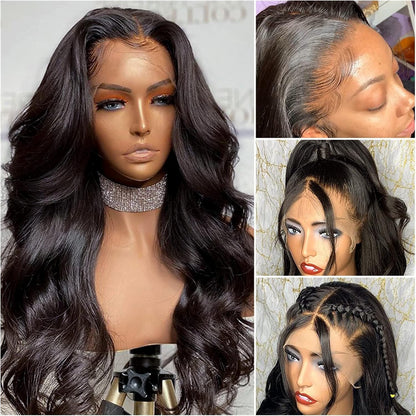 Wigs 30 Inch Long Body Wave Lace Front Wig Pre Plucked 13X4 Lace Frontal Wig Deep Loose Wave Human Hair 360 Lace Frontal Wig Bob Brazilian Remy Hair Hair Extensions (Size : 150 Density 13X4 Wig, Col