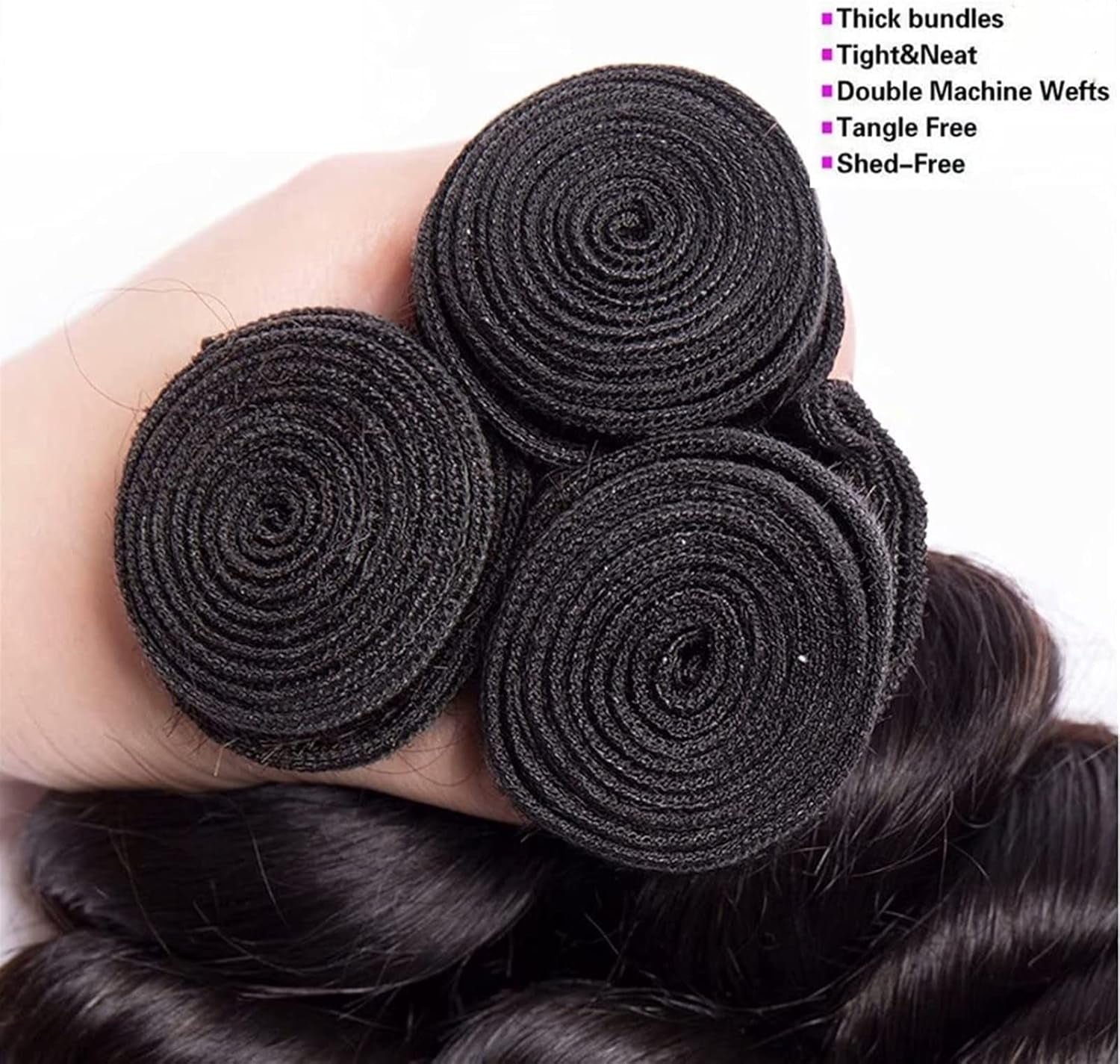 Hair Extensions Malaysia Virgin Hair Loose Wave Bundles 3/4Pcs Malaysia Remy Loose Wave Human Hair Weave Bundles Unprocessed Virgin Remy Human Hair Natural Color Human Hair Bundles (Size : Remy Hair