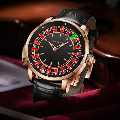 INDU Watch To Brand Luxury Ugraded Version Button Roulette Men'S Mechanical Watch Stainless Steel NH35A Sahire Glass Watch