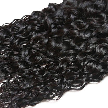 Ladiary Brazilian Hair Bundle Water Wave - Human Hair 18, 20, 22 Inch Weave - 100% Unprocessed Virgin - Natural Black Color