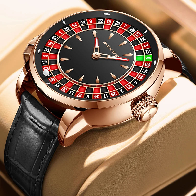 INDU Watch To Brand Luxury Ugraded Version Button Roulette Men'S Mechanical Watch Stainless Steel NH35A Sahire Glass Watch