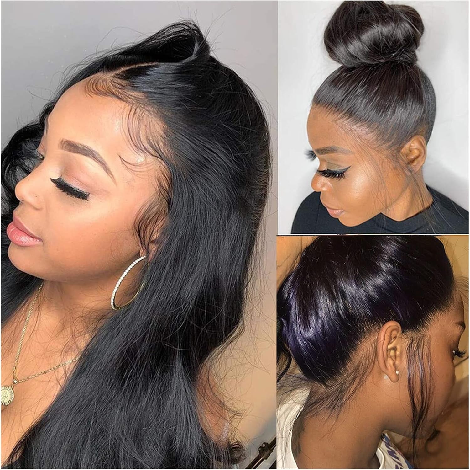 Wigs 30 Inch Long Body Wave Lace Front Wig Pre Plucked 13X4 Lace Frontal Wig Deep Loose Wave Human Hair 360 Lace Frontal Wig Bob Brazilian Remy Hair Hair Extensions (Size : 150 Density 13X4 Wig, Col