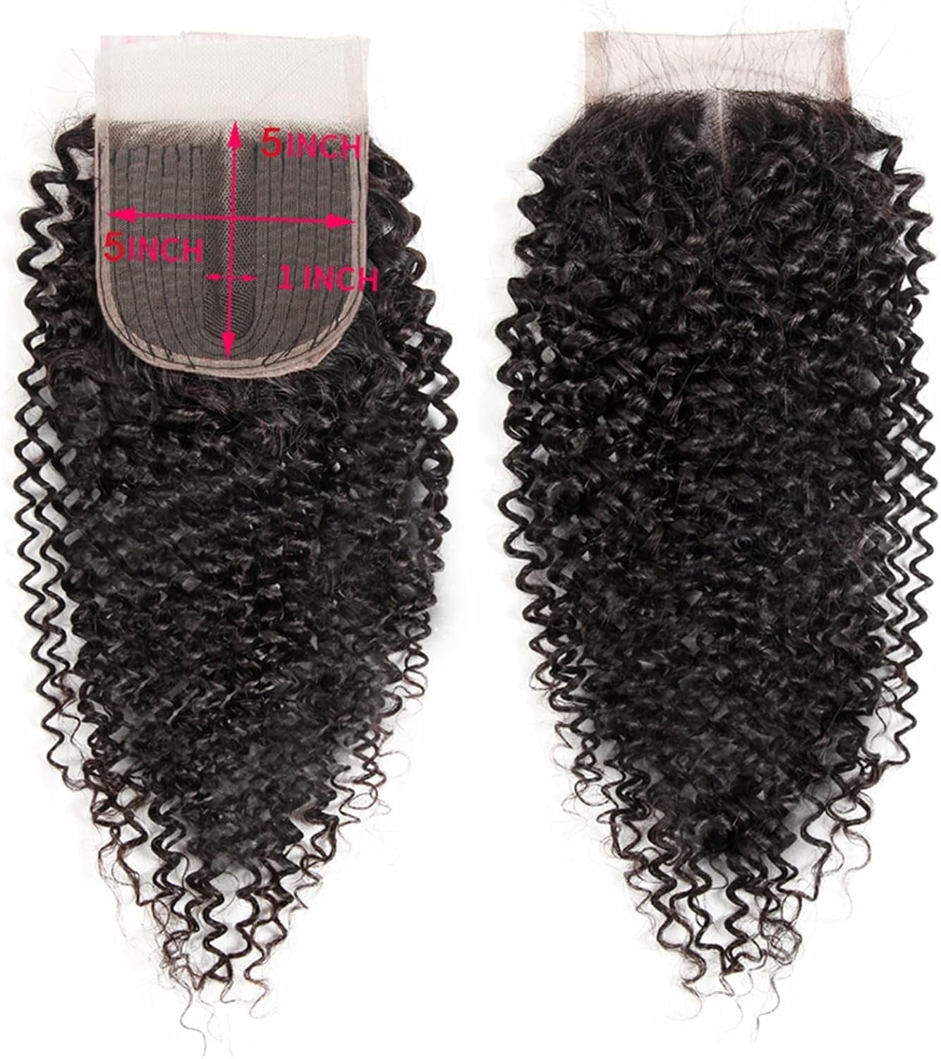Hair Extensions Curly Wave Human Hair Bundles with Closure Brazilian Deep Wave Weave Bundles with 5×5 Lace Closure 3 Bundles Human Hair Bundles with Closure Human Hair Bundles (Size : 38 38 38 38 Wit