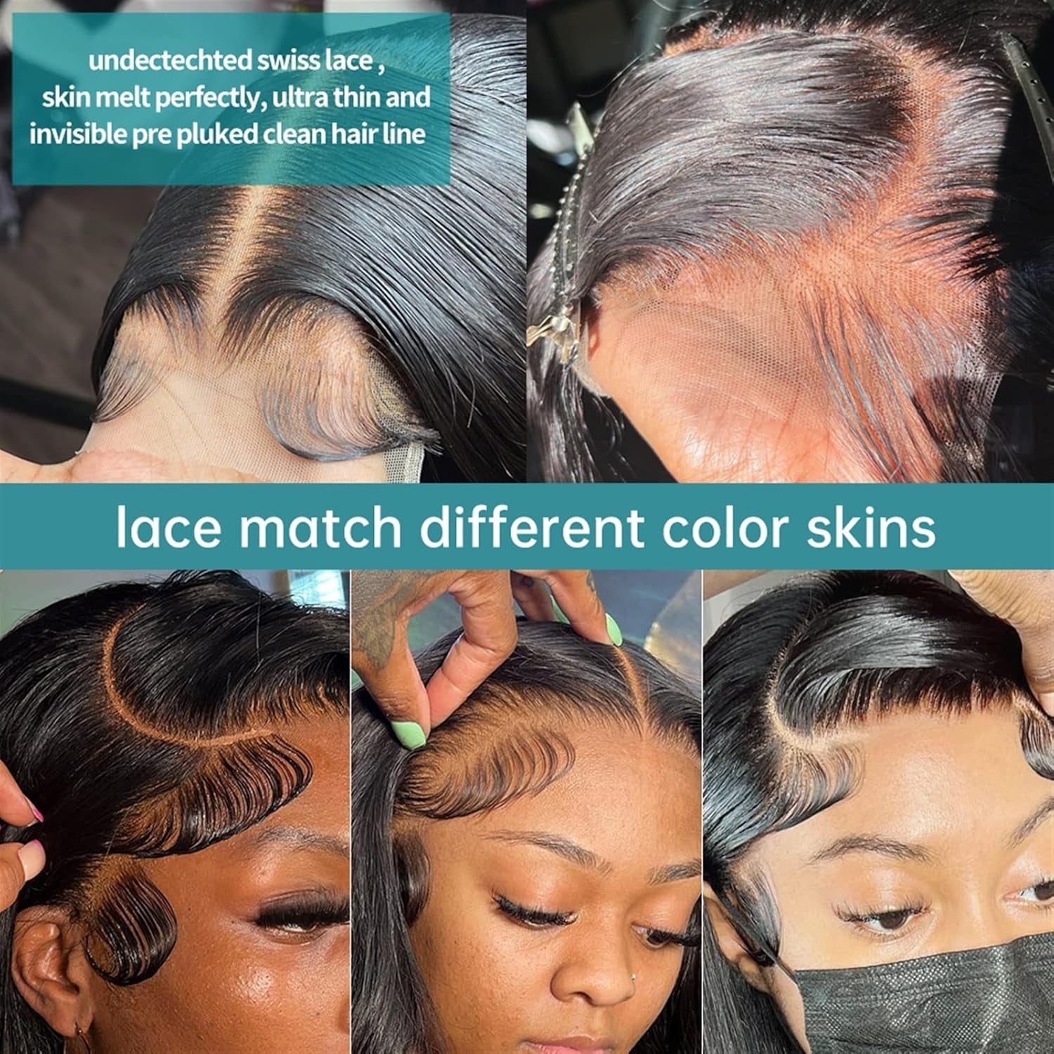 Wigs Body Wave Lace Front Wig 13X4 13X6 HD Transparent Lace Front Wig 8-34" Natural Brazilian Human Hair Wig Pre Plucked Curly Lace Wig with Baby Hair Hair Extensions (Color : 13X4 HD Wig 180Density