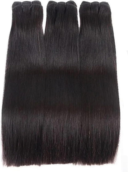 Bundles Human Hair Brazilian Straight Hair Bundles 100% Unprocessed Human Hair Straight Hair Extension Bundles Natural Color Human Hair Straight for Black Women Curly Weave Bundles Human Hair(30Inches